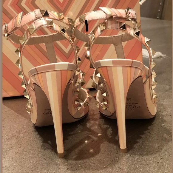 Valentino Rockstud Harlequin-print Pump Sorbet - Picture 8 of 8